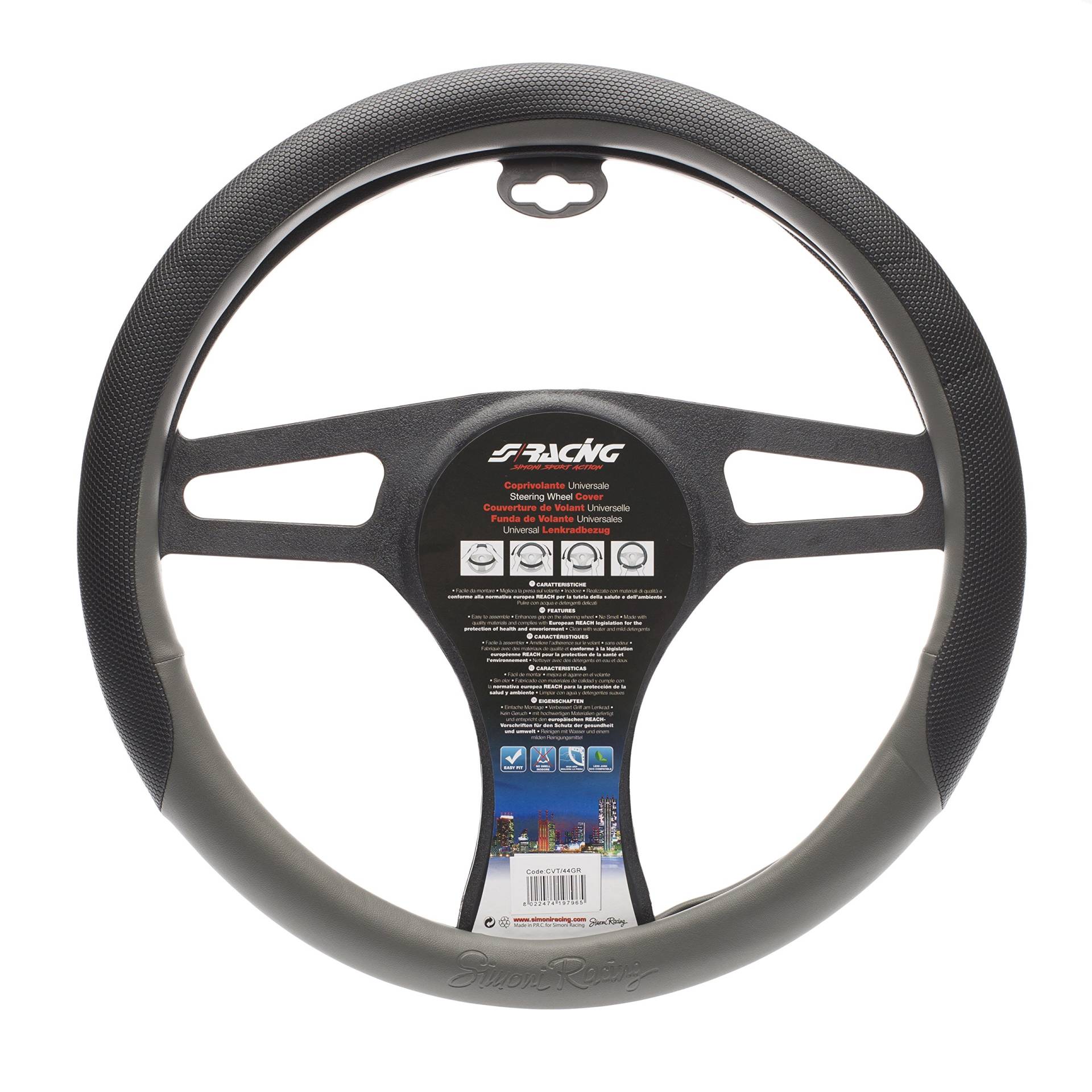 Simoni Racing CVT/13GR Verlässliche Universal Lenkrad Abdeckung, Schwarz und Grau Simoni Racing CVT/13GR Verlässliche Universal Lenkrad Abdeckung, Schwarz und Grau von Simoni Racing