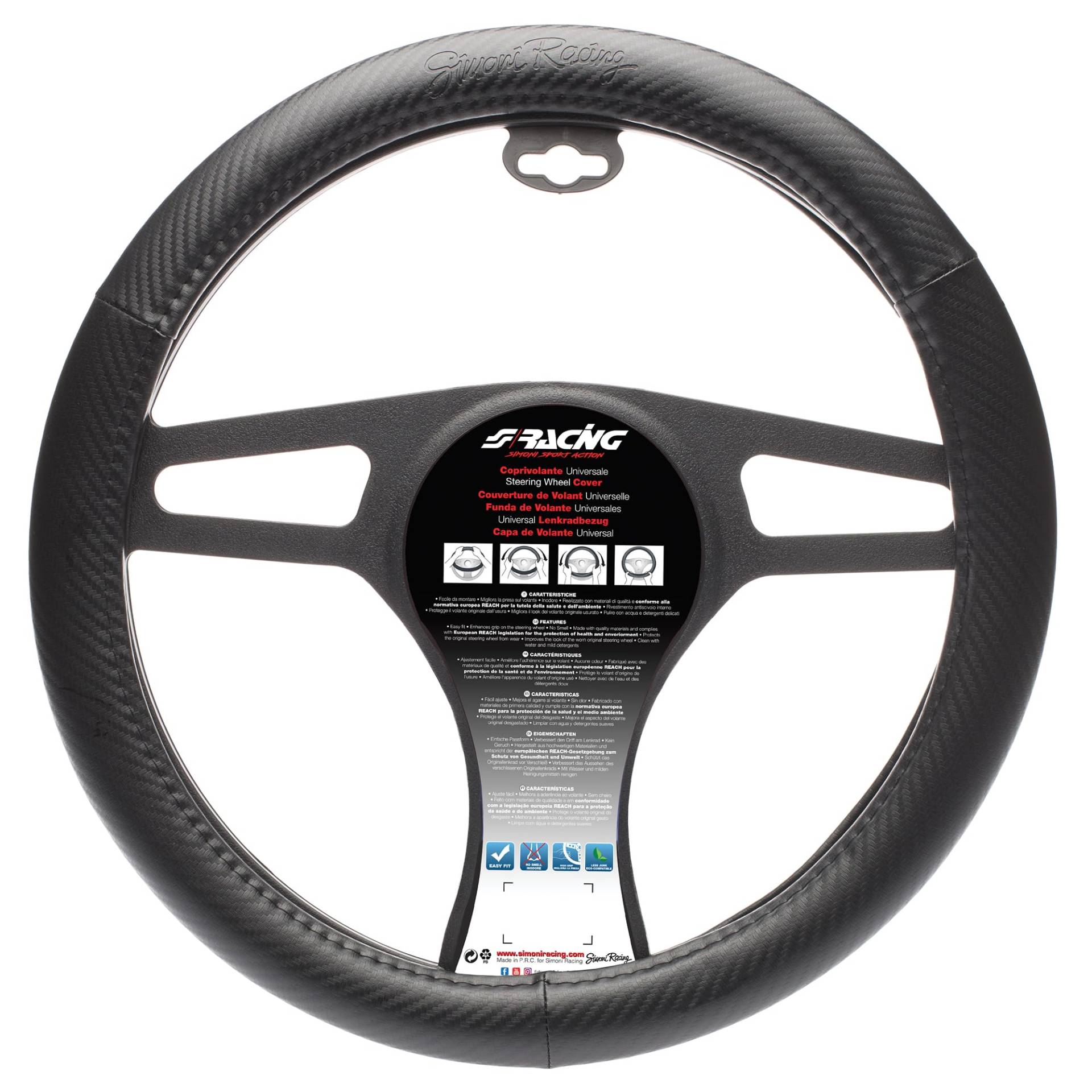 Simoni Racing CVT/22 Universal Lenkrad Abdeckung, Schwarz, INOX Simoni Racing CVT/22 Universal Lenkrad Abdeckung, Schwarz, INOX von Simoni Racing