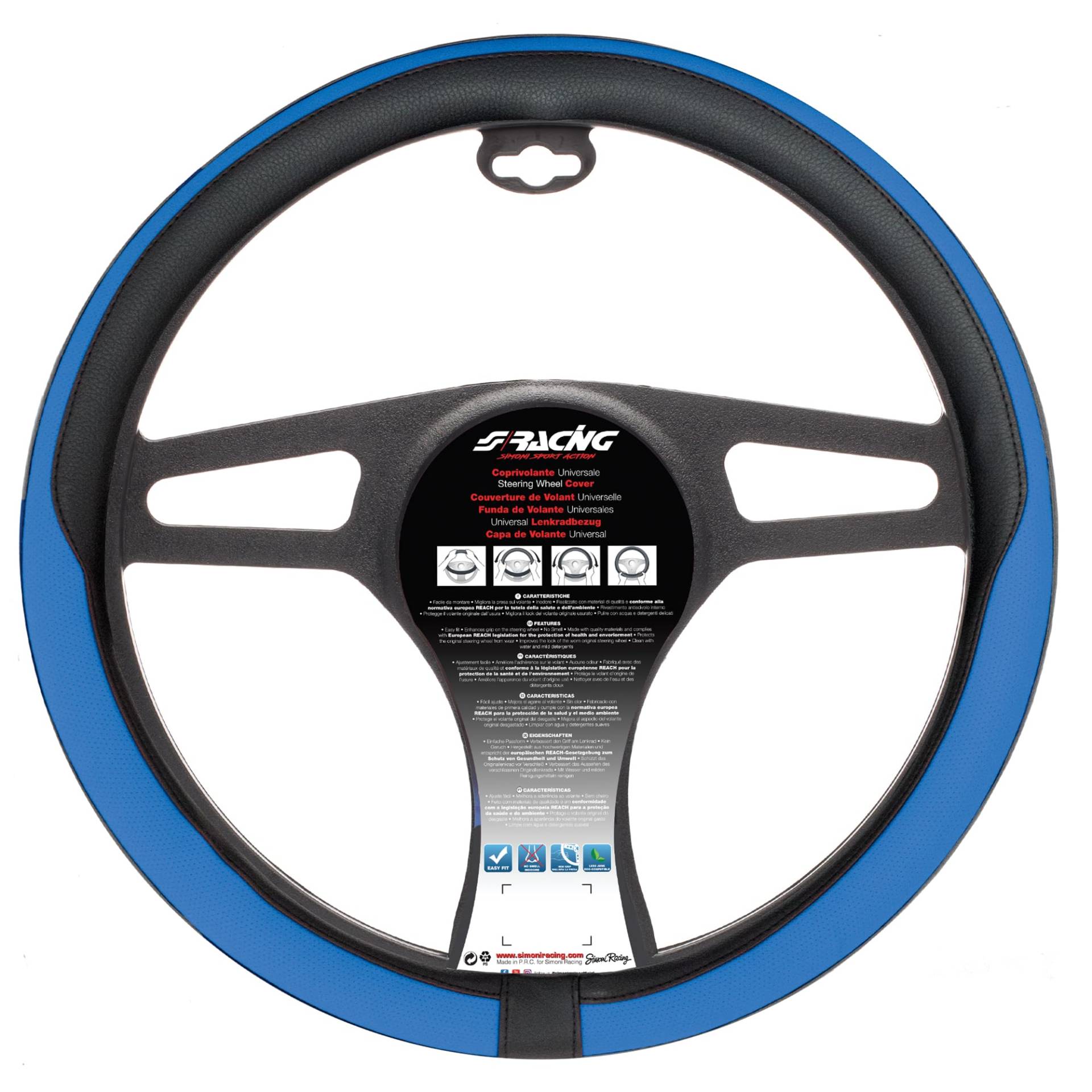 Simoni Racing CVT/43B Universal Lenkrad Abdeckung, Blau und Schwarz Simoni Racing CVT/43B Universal Lenkrad Abdeckung, Blau und Schwarz von Simoni Racing