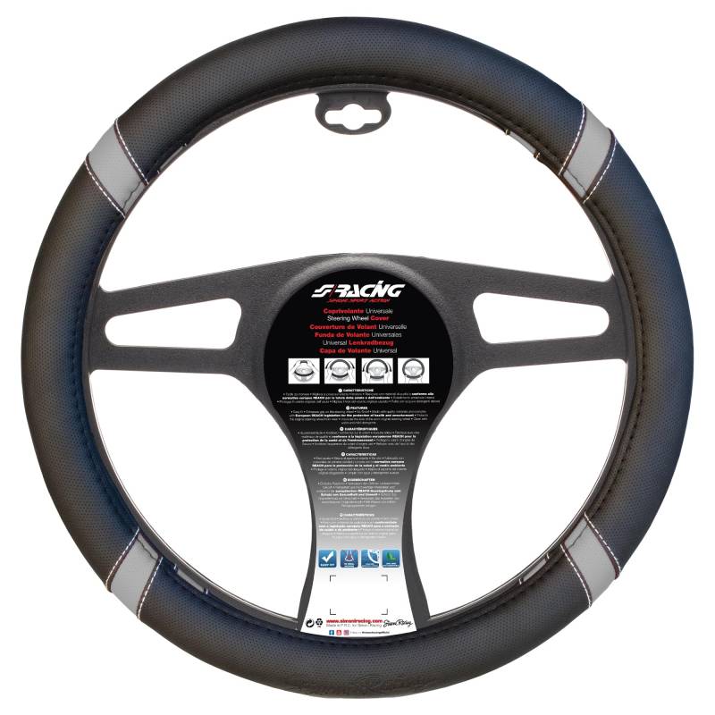 Simoni Racing CVT/44GR Universal Steering Wheel Cover, Grau von Simoni Racing