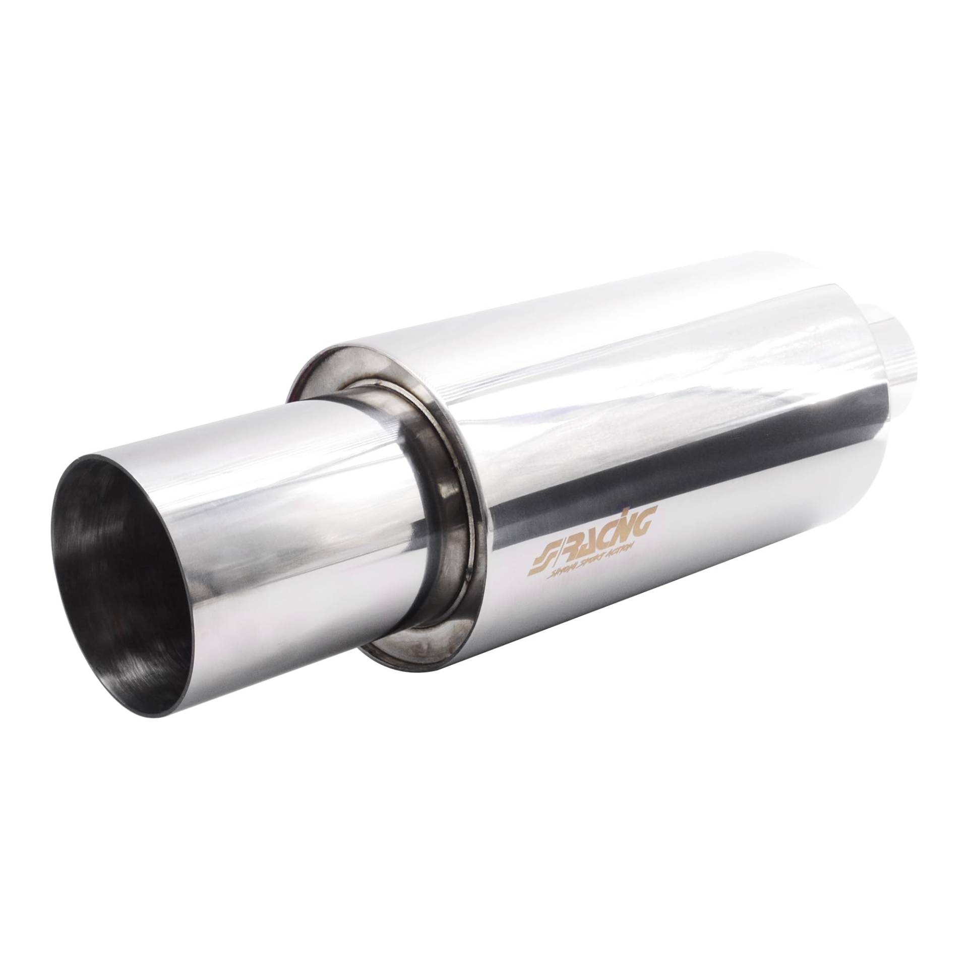 Simoni Racing ESR088 Universal-Sportauspuff, gerader runder Ausgang, gerader Auspuff für Autos aus Edelstahl, Länge 440 mm Simoni Racing ESR088 Universal-Sportauspuff, gerader runder Ausgang, gerader Auspuff für Autos aus Edelstahl, Länge 440 mm von Simoni Racing