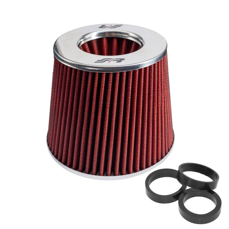 Simoni Racing FSR/UA Helicoidal Double Cone Filter, Chrome Cap, Red Cotton von Simoni Racing