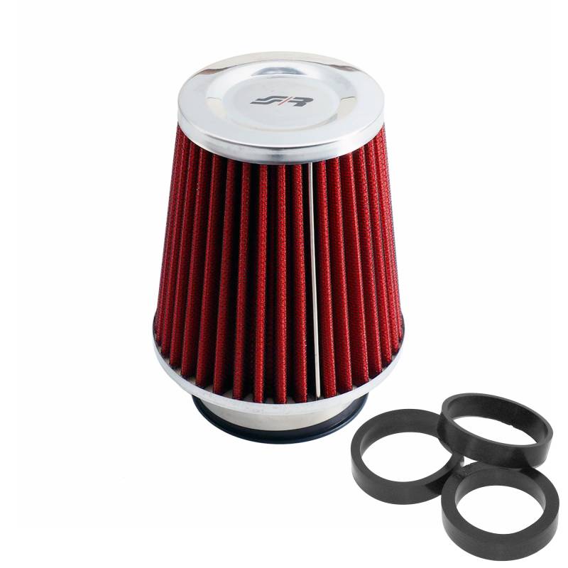 Simoni Racing FSR/UC Einzigen Kegel-Filter, Chrome Cap, Red Cotton von Simoni Racing