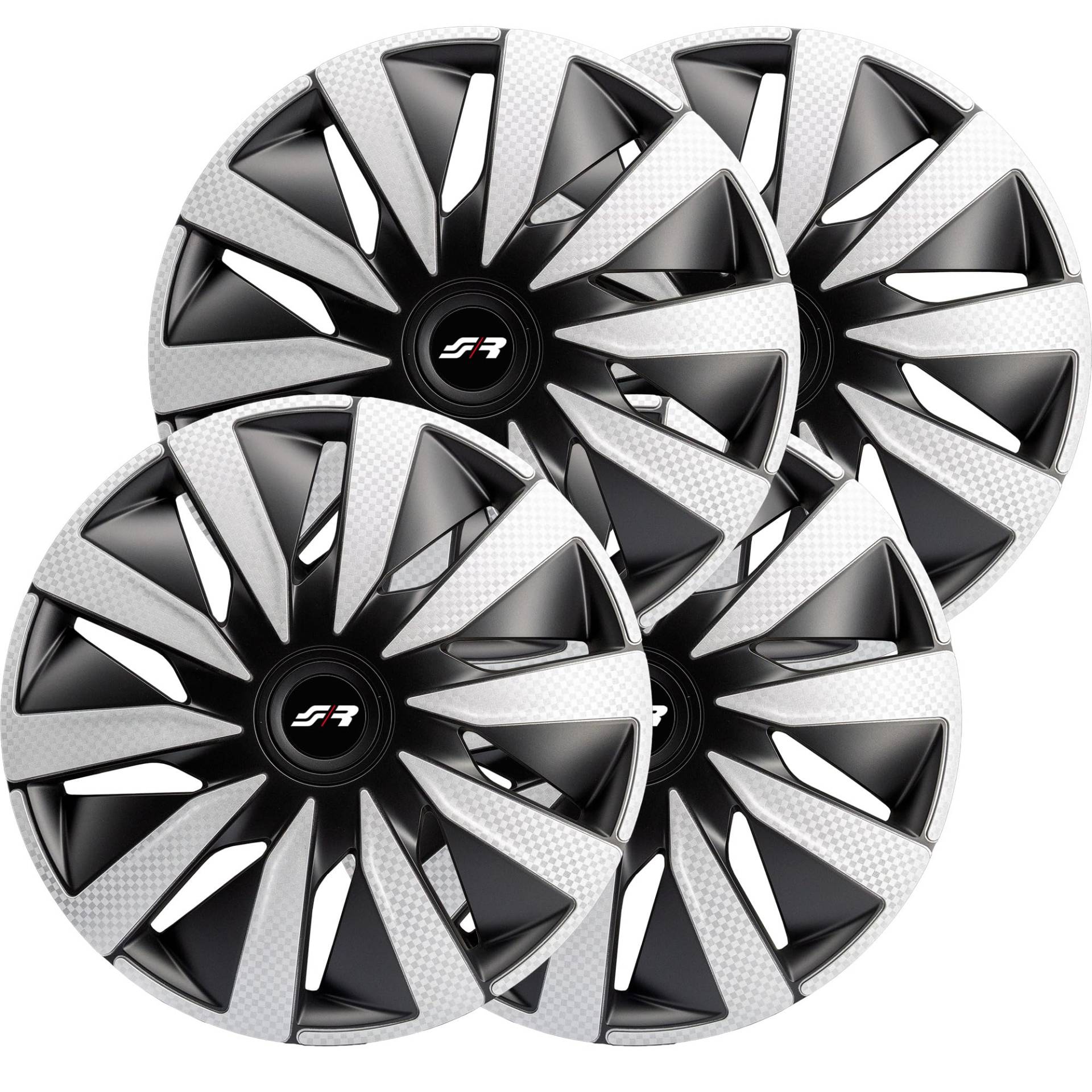 Simoni Racing LAZ/14SB 4er Set Radkappen Lazio 14 Zoll Radzierblenden Radkappen schwarz und Silber Simoni Racing LAZ/14SB 4er Set Radkappen Lazio 14 Zoll Radzierblenden Radkappen schwarz und Silber von Simoni Racing