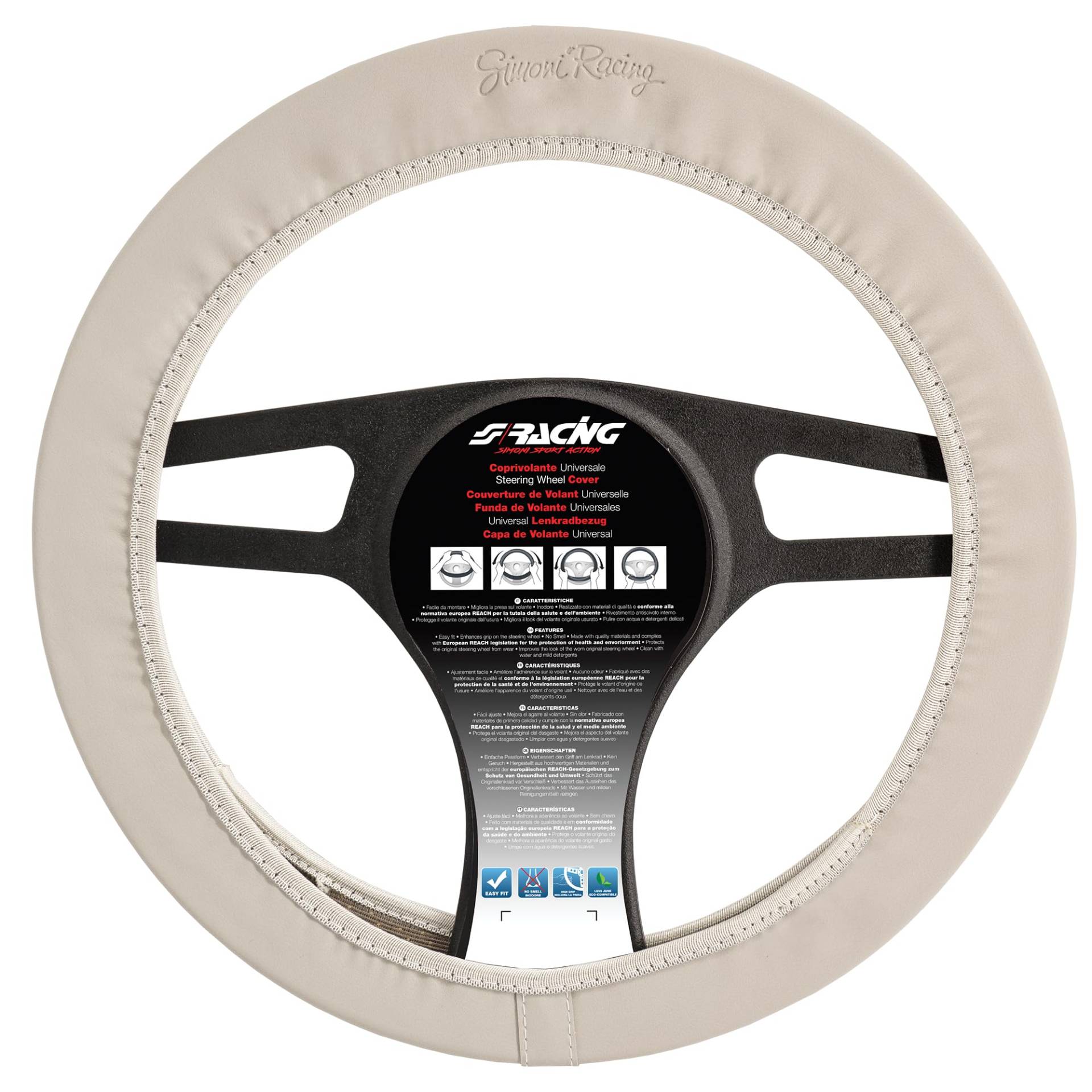 Simoni Racing Lenkradbezug Soft Skin 500 - Beige Ökoleder - 37-39cm Simoni Racing Lenkradbezug Soft Skin 500 - Beige Ökoleder - 37-39cm von Simoni Racing