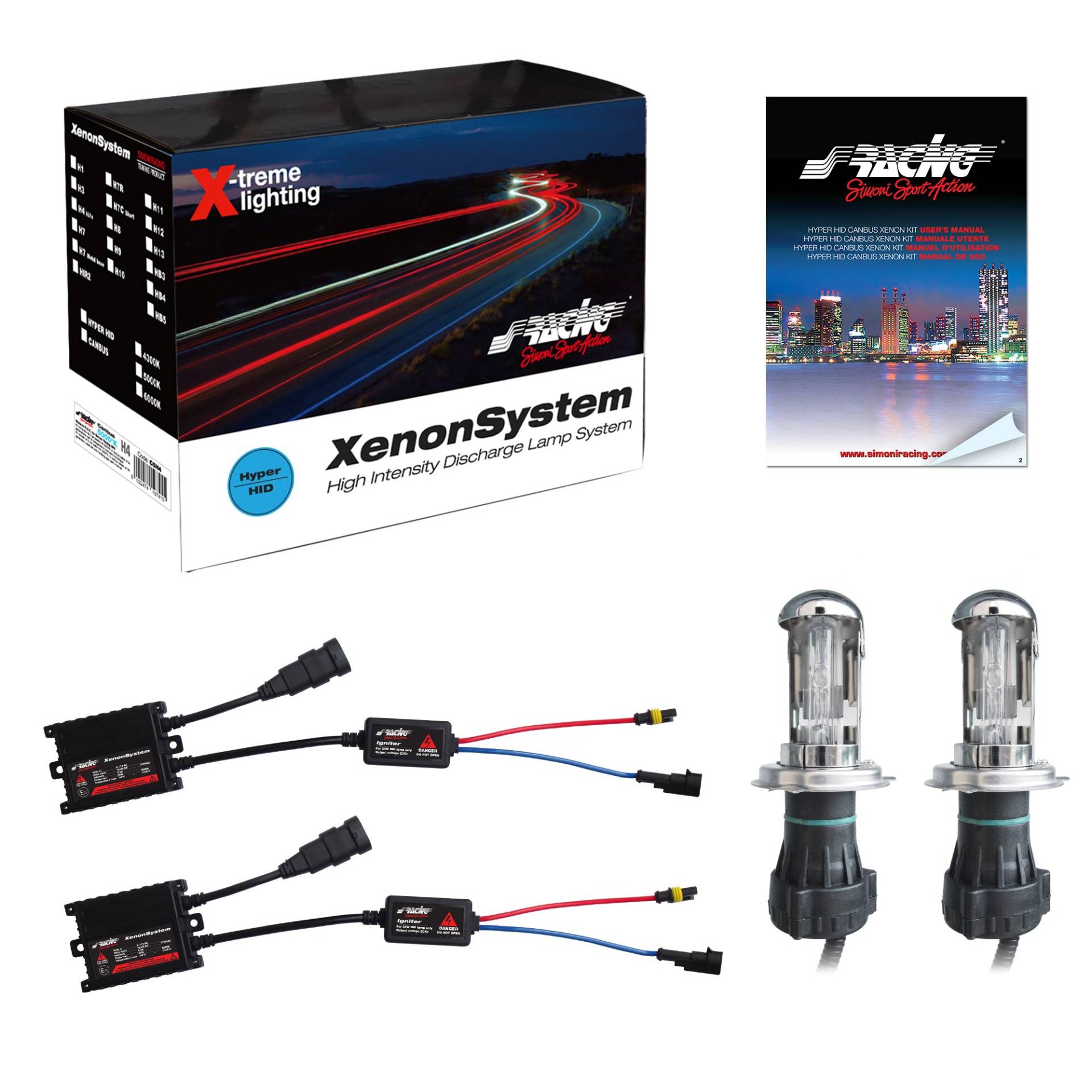 Simoni Racing N4H4 Kit Xenon Slim Hyper Hid 35 W Double Beam, White Light von Simoni Racing