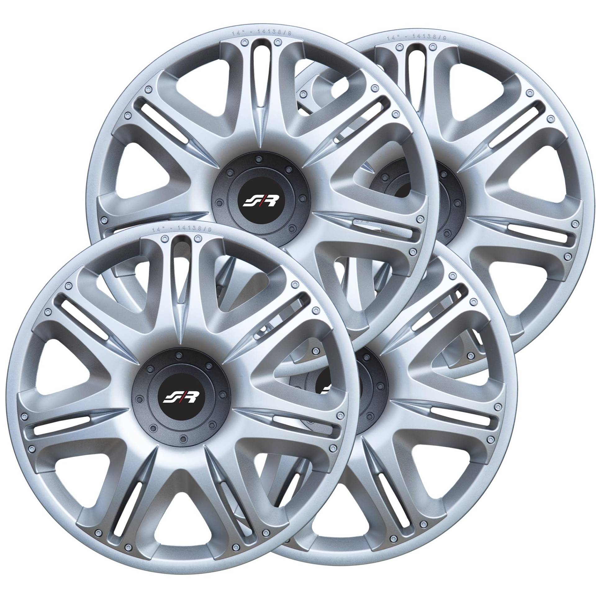 Simoni Racing NAS/15 Set 4 Radkappen Radzierblenden Nascar 15 Zoll Universal Grau Silber Simoni Racing NAS/15 Set 4 Radkappen Radzierblenden Nascar 15 Zoll Universal Grau Silber von Simoni Racing