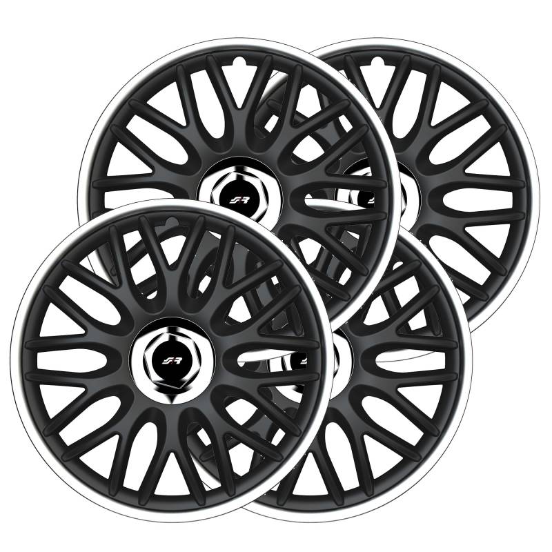 Simoni Racing ORD/15S 4er Set Radkappen Universal Orden S 15" Zoll Radzierblenden Radkappen schwarz von Simoni Racing