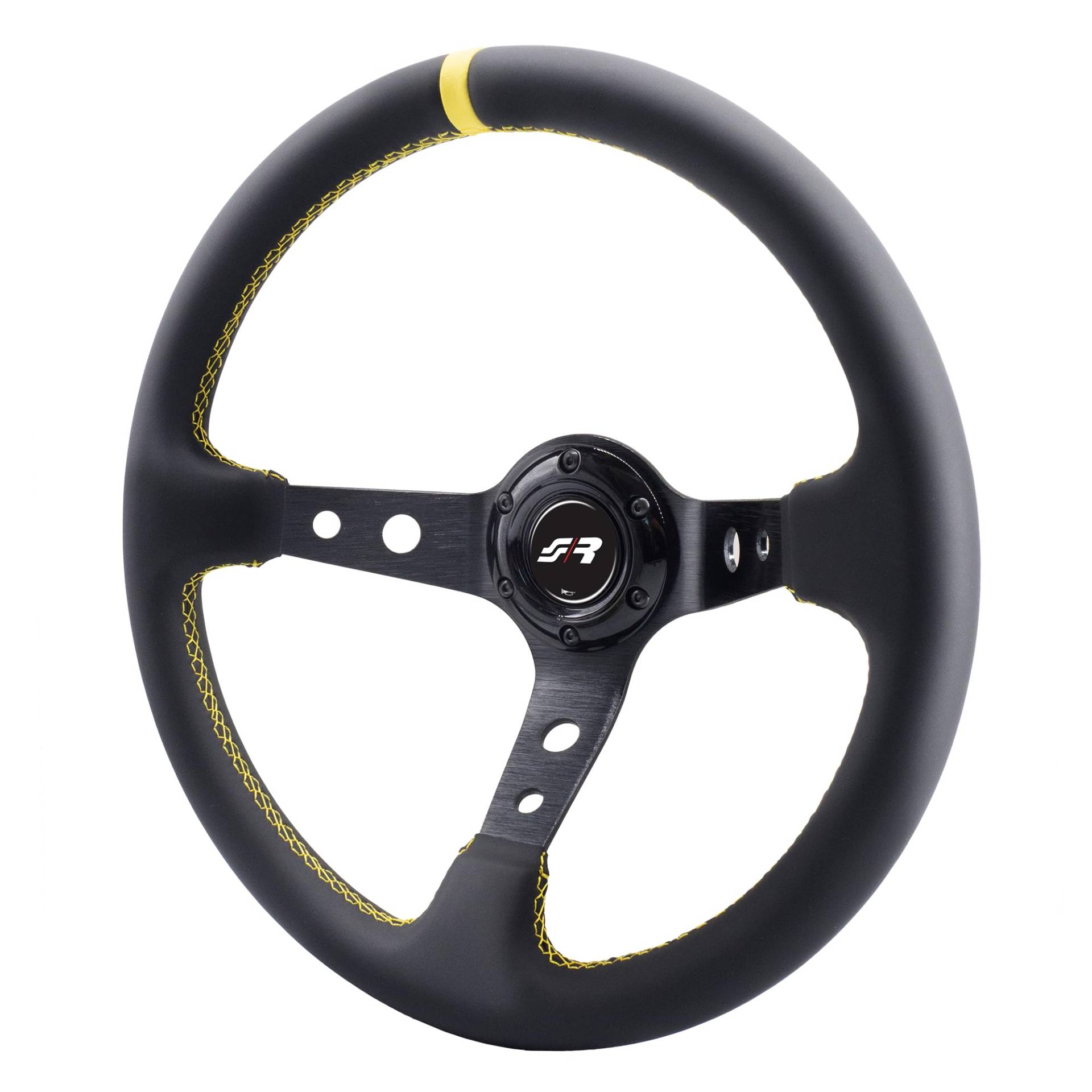 Simoni Racing SPEC Sport Steering Wheel Special, Schwarz Gelb Seams Simoni Racing SPEC Sport Steering Wheel Special, Schwarz Gelb Seams von Simoni Racing