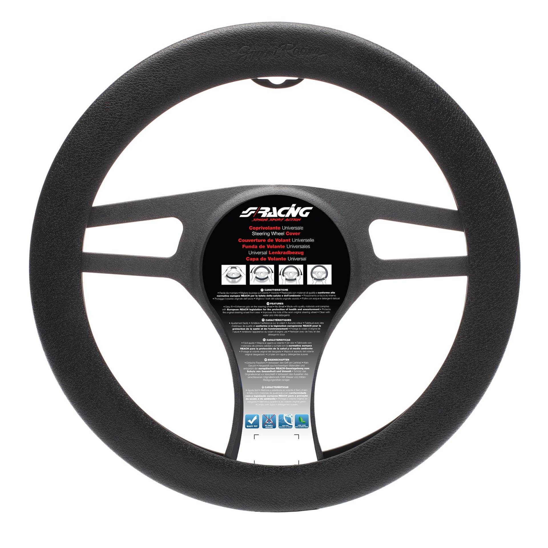 Simoni Racing CVT/33N Universal Lenkrad Taschenbuch, Schwarz von Simoni Racing