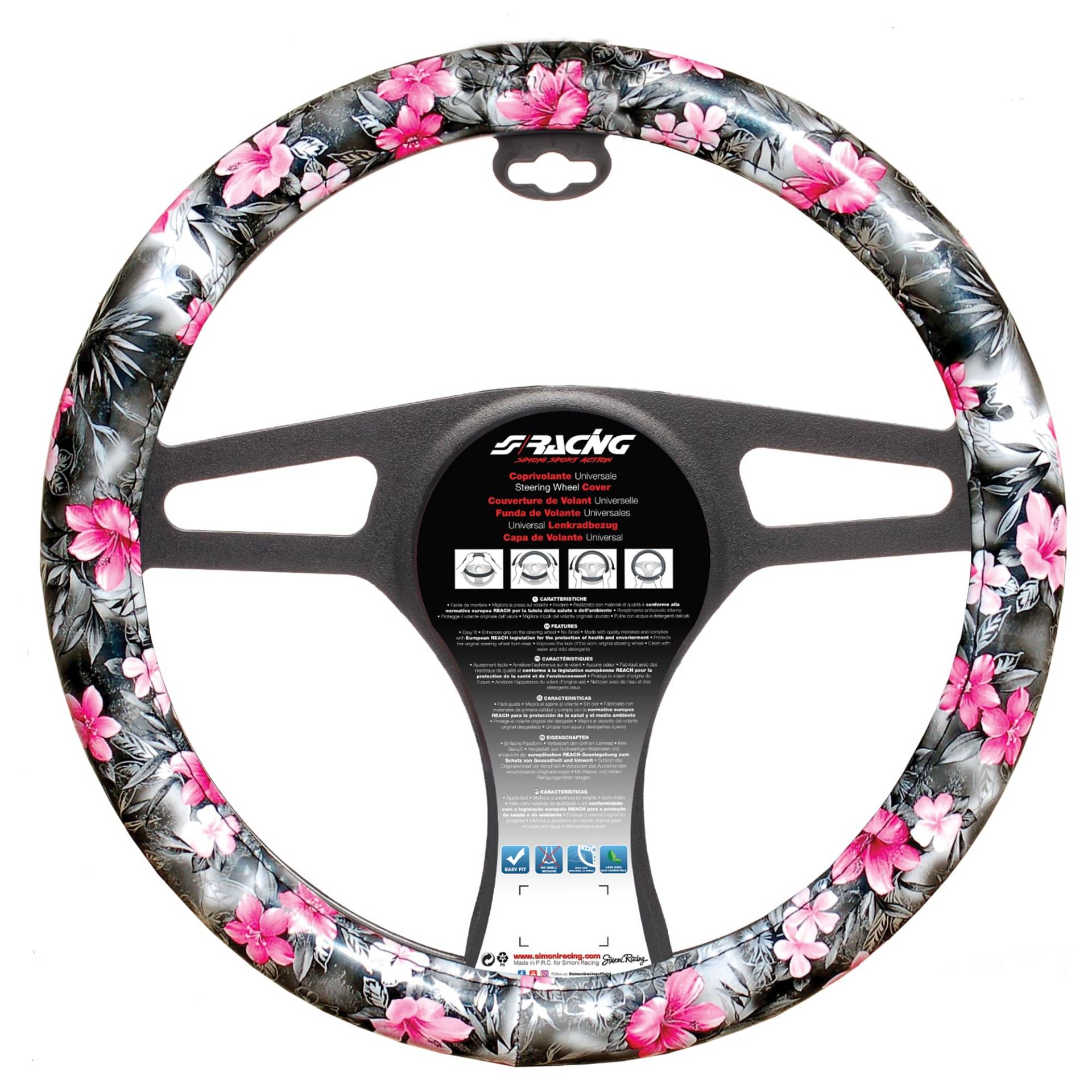 Simoni Racing CVT/36 Lenkradbezug, Blumen, Schwarz Simoni Racing CVT/36 Lenkradbezug, Blumen, Schwarz von Simoni Racing