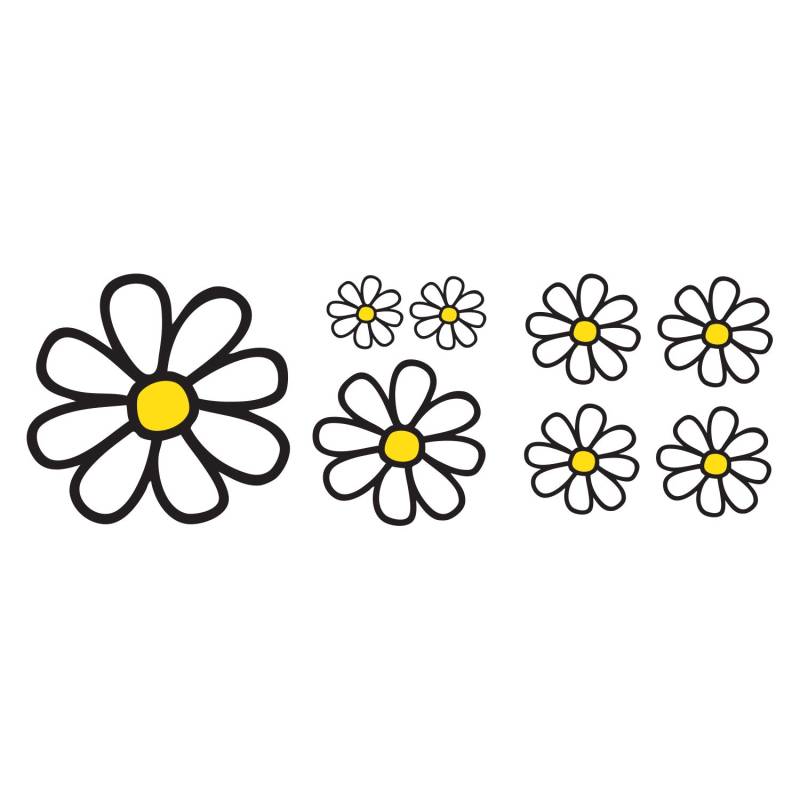 Simoni Racing Aufkleber-Bogen - 8 Gänseblume, Weiß von Simoni Racing