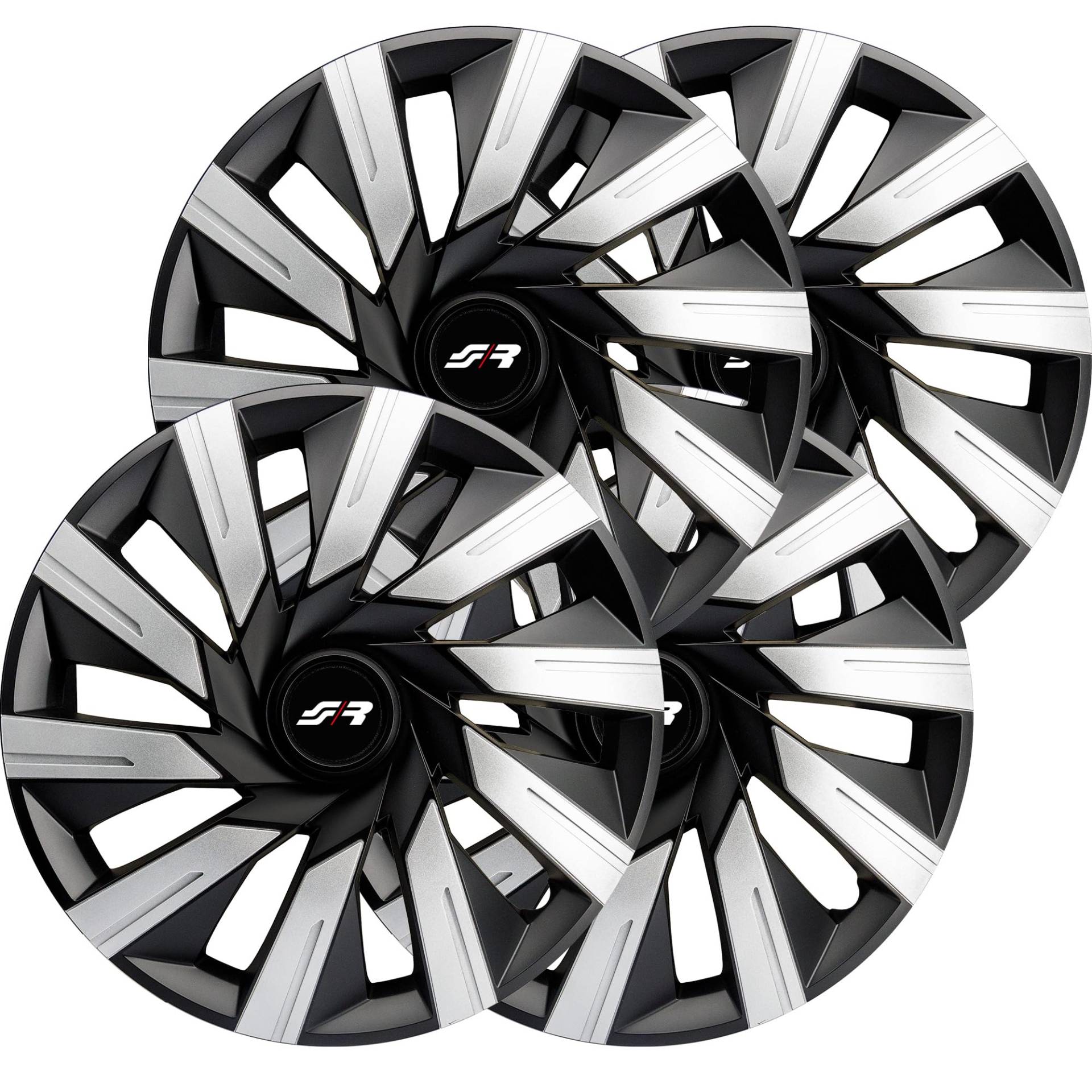 Simoni Racing TEC/14SB Set mit 4 Radkappen Tecna 14 Zoll, Radkappen Auto Schwarz und Silber Simoni Racing TEC/14SB Set mit 4 Radkappen Tecna 14 Zoll, Radkappen Auto Schwarz und Silber von Simoni Racing