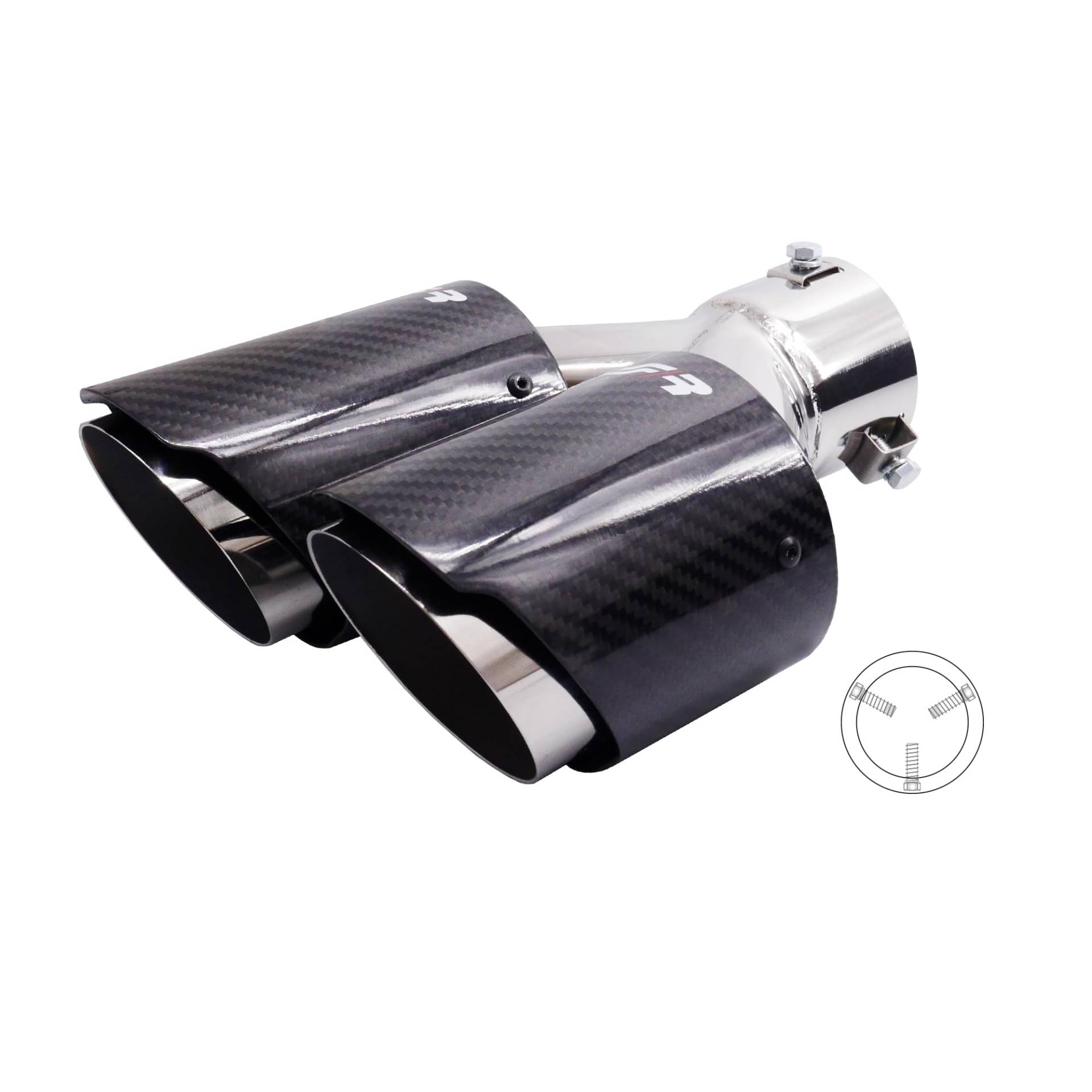 Simoni Racing Auspuffblende Doppel Rechts Rund/Schräg Edelstahl & Carbon - Ø92xL215-230mm - Anschluß ->40-63mm Simoni Racing Auspuffblende Doppel Rechts Rund/Schräg Edelstahl & Carbon - Ø92xL215-230mm - Anschluß ->40-63mm von Simoni Racing