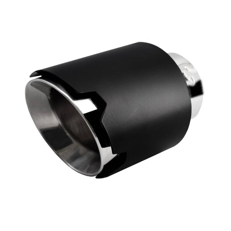 Simoni Racing Auspuffblende Rund/Schräg Matt-Schwarz+Edelstahl - Ø116xL170mm - Anschluß 42-74mm von Simoni Racing