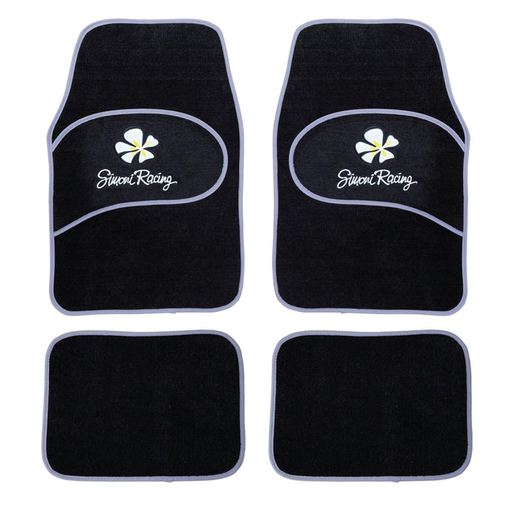 Simoni Racing Universal-Autofußmatten Daisy - Schwarz/Grau - 4 Stück Simoni Racing Universal-Autofußmatten Daisy - Schwarz/Grau - 4 Stück von Simoni Racing