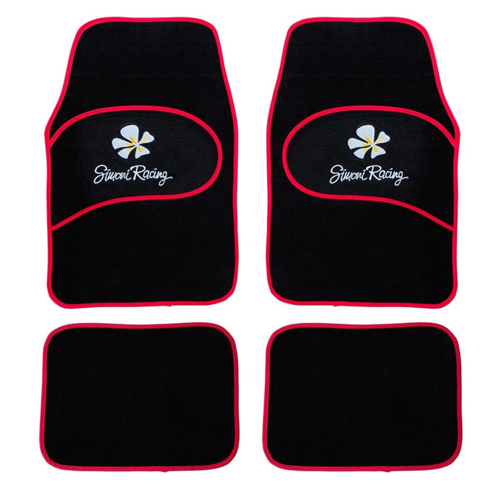 Simoni Racing Universal-Autofußmatten Daisy - Schwarz/Rot - 4 Stück Simoni Racing Universal-Autofußmatten Daisy - Schwarz/Rot - 4 Stück von Simoni Racing