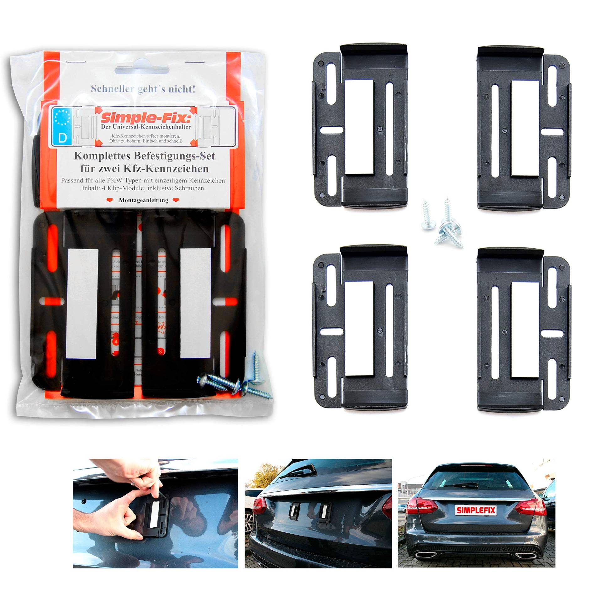 Kennzeichenhalter Kennzeichenträger Simple Fix Rahmenlos für Auto Satz 2 Stück leicht zu montieren 52,5cm x 13cm und kurze Kennzeichen 30,5cm x 11,5cm Kennzeichenhalter Kennzeichenträger Simple Fix Rahmenlos für Auto Satz 2 Stück leicht zu montieren 52,5cm x 13cm und kurze Kennzeichen 30,5cm x 11,5cm von Simple-Fix