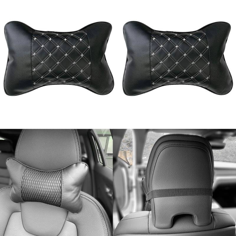 2x Kopfstützen Nackenkissen Auto Kopf Reise SCHWARZ Weiß Kissen viele Fahrzeuge von Simply NetTrade GmbH