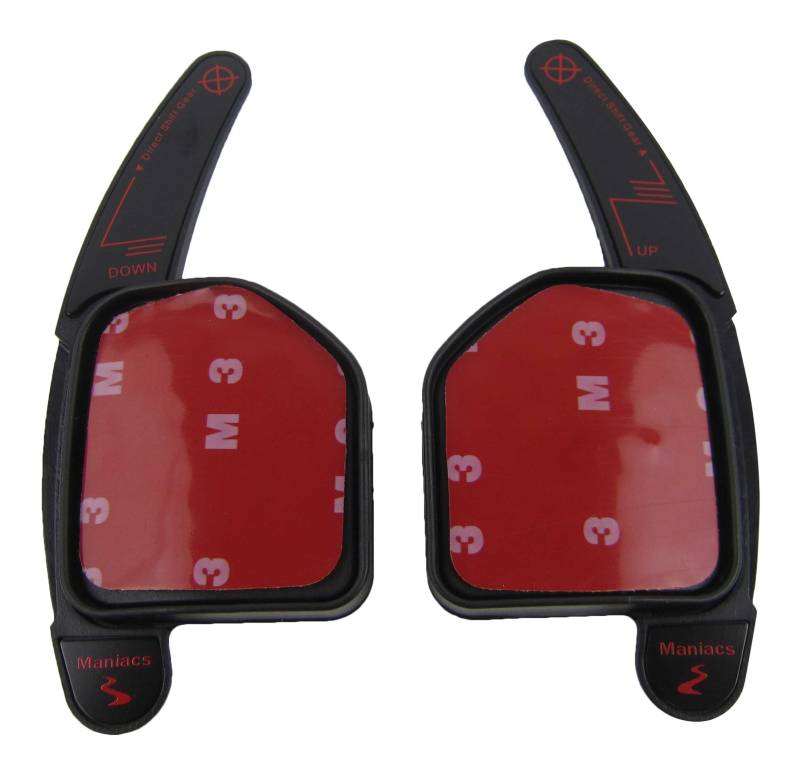 Premium Schaltwippen Verlängerung DSG Paddle Lenkrad Tasten Schwarz Rot für Audi von Simply NetTrade GmbH