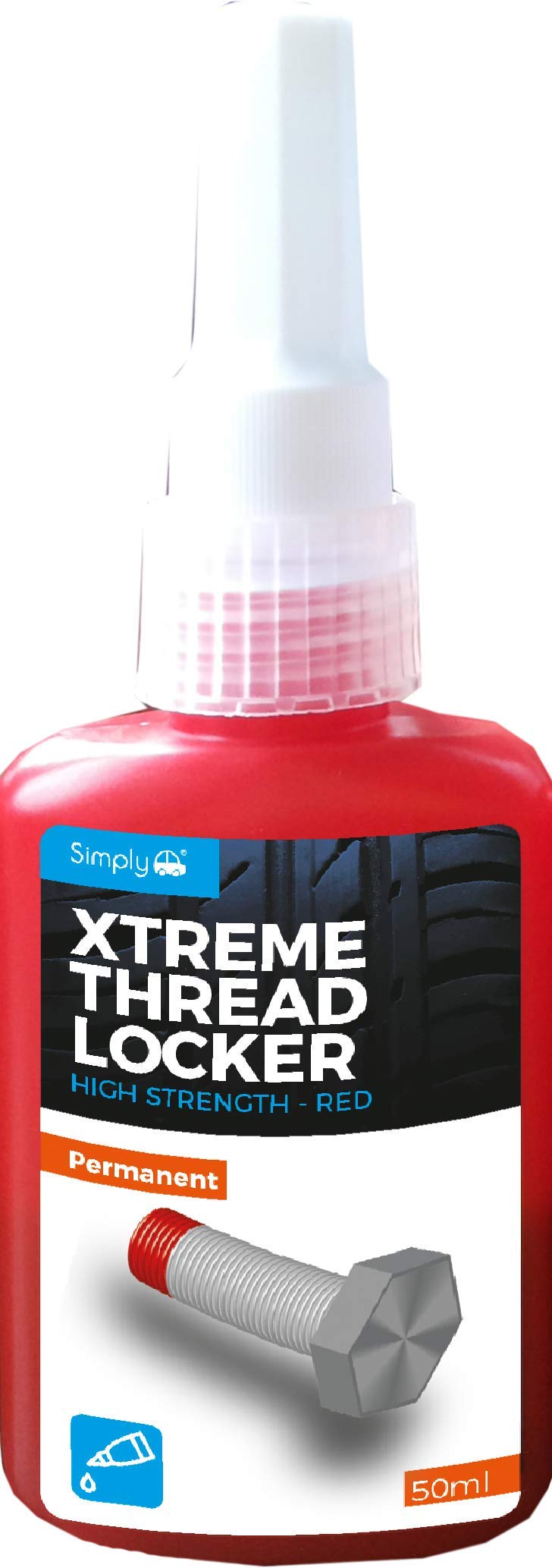 Simply Einfach xptl1 Xtreme Permanent Gewinde Locker, 50 ml, rot von Simply