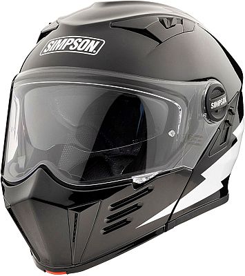 Simpson Darksome Hellfire, Klapphelm - Schwarz/Weiß - XL von Simpson