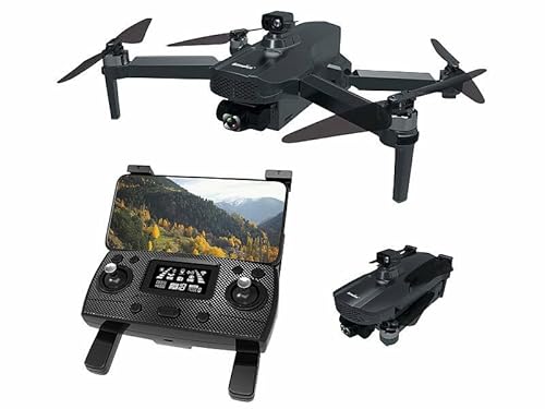 Simulus Drone: Faltbare GPS-Drohne, 4K-Cam, 360°-Abstandssensor, Brushless-Motor, App (Quadcopter, GPS Drone, iPad Halterung) von Simulus