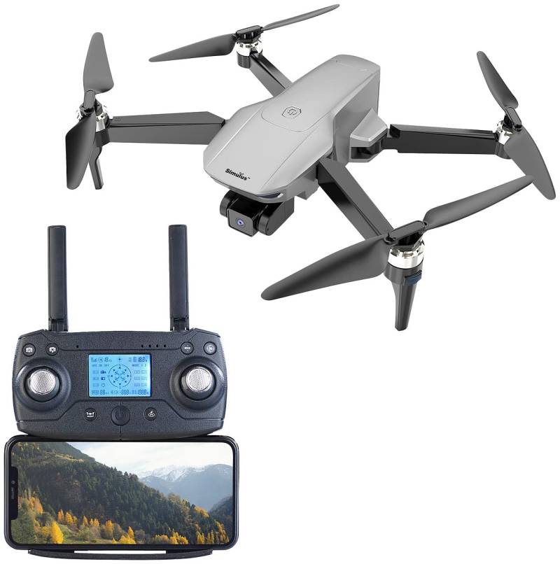 Simulus Drohne mit Kamera: Faltbare GPS-Drohne mit 4K-Cam, 3-Achsen-Gimbal, Brushless-Motor, App (Fotodrohne, Flug-Drohne, Ferngesteuerte) von Simulus