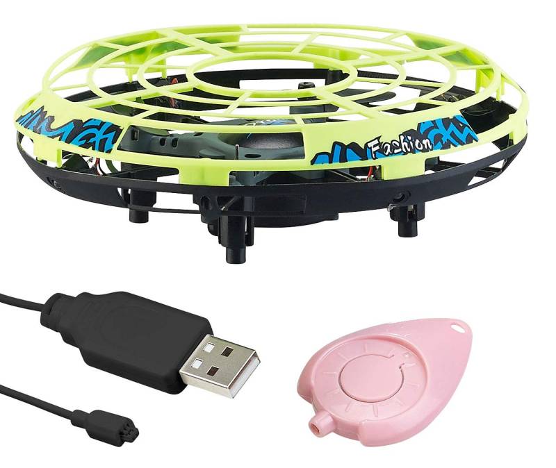 Simulus Ufo Spielzeug: Selbstfliegendes Quadrocopter-Ufo mit Infrarot-Sensoren und LEDs (Ufo Spielzeug mit Sensor, Fliegendes, Kinder Erwachsene) von Simulus