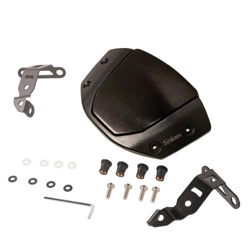 Motorrad Windschutzscheibe Windabweiser Spoiler Vorderes Schild Tachoschutz Verkleidungszubehör für CB650R 2019-2021 (Schwarz) von Sinkees