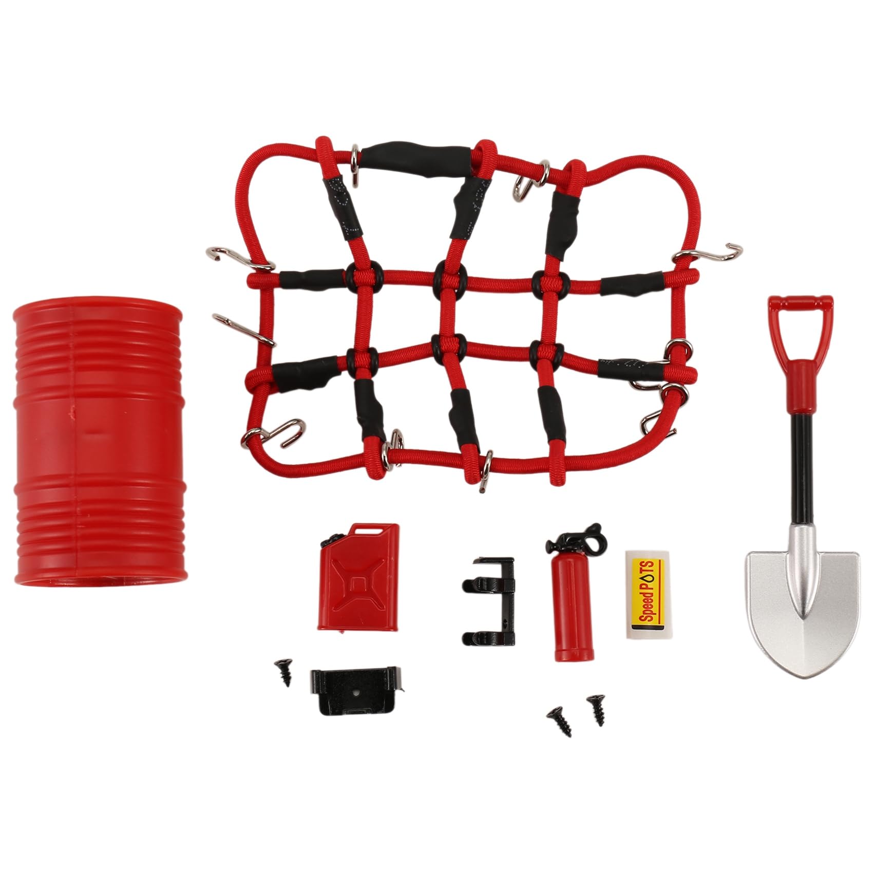 Sirxlevcy Mini Schaufel Kraftstofftank ÖLfass FeuerlöScher GepäCknetz Dekoration für Axial SCX24 C10 1/24 RC Auto,1 Sirxlevcy Mini Schaufel Kraftstofftank ÖLfass FeuerlöScher GepäCknetz Dekoration für Axial SCX24 C10 1/24 RC Auto,1 von Sirxlevcy