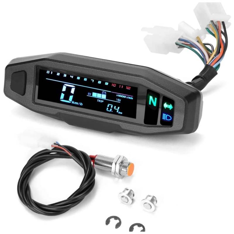 Sirxlevcy Mini-VA-HD-LCD-Tachometer für Motorräder, Tachometer, Tankanzeige, HD, Verstellbares LCD, Langlebig von Sirxlevcy