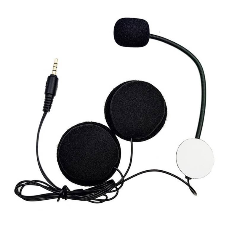 Sirxlevcy Motorradhelm Intercom Mic Headset 2 Lautsprecher 32Ω Mikrofon für Halbhelme Gerader Stecker von Sirxlevcy