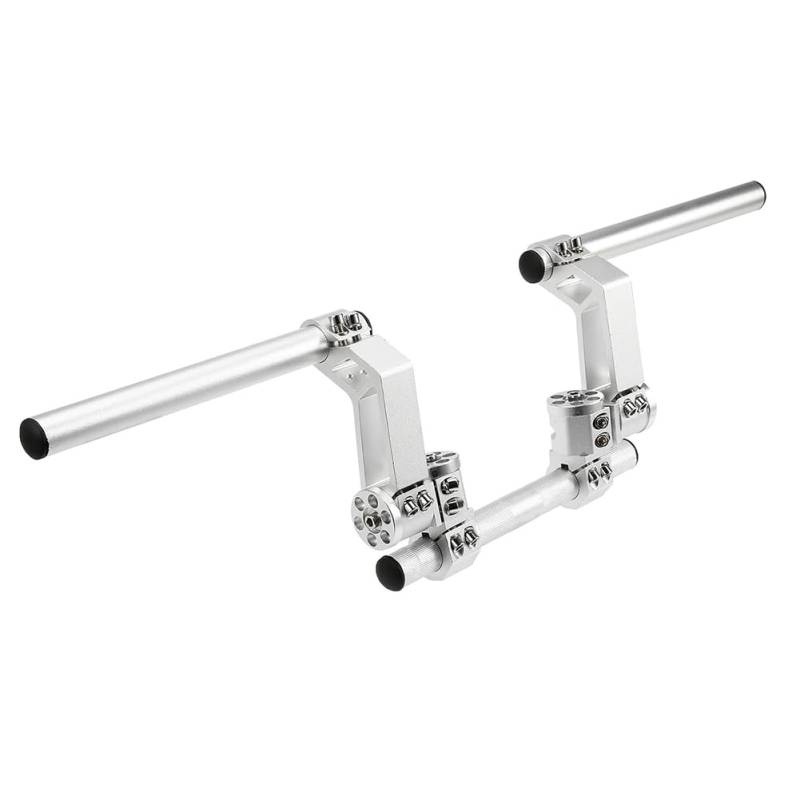 Sirxlevcy Verstellbarer Motorradlenker, Abnehmbares Lenkeraufhänger-Lenkersystem für 125-Ccm-Roller, Silber von Sirxlevcy