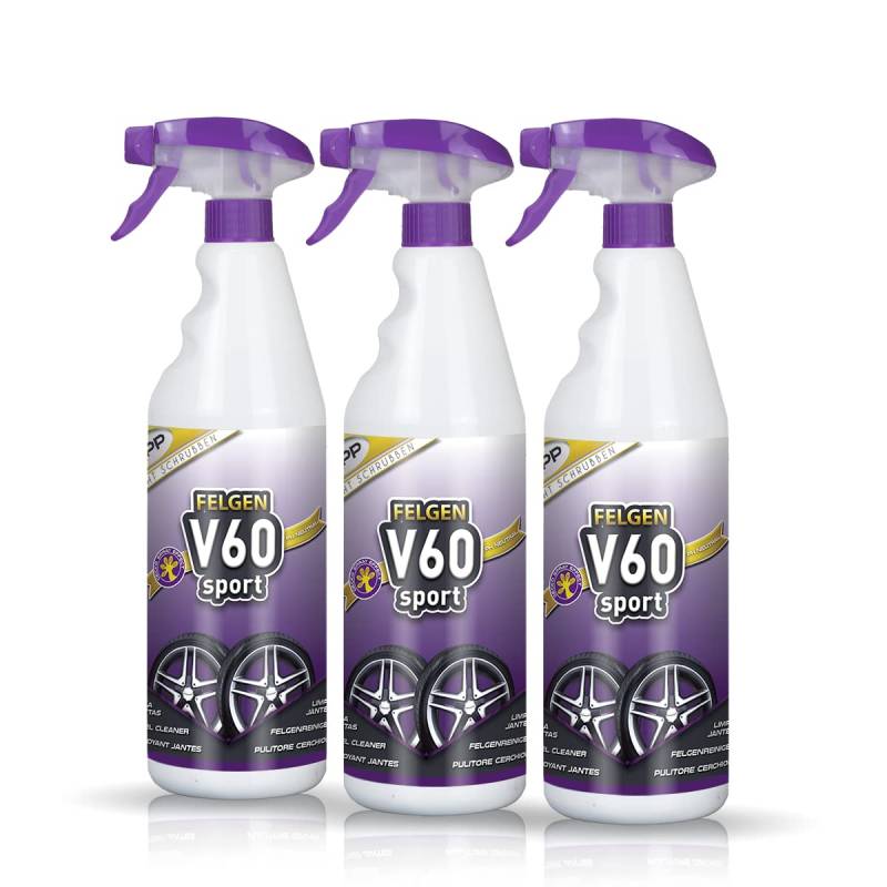 Sisbrill V60 Sport Felgenreiniger - neutral und sicher - Gecko Spray Version - 3 Einheiten von Sisbrill