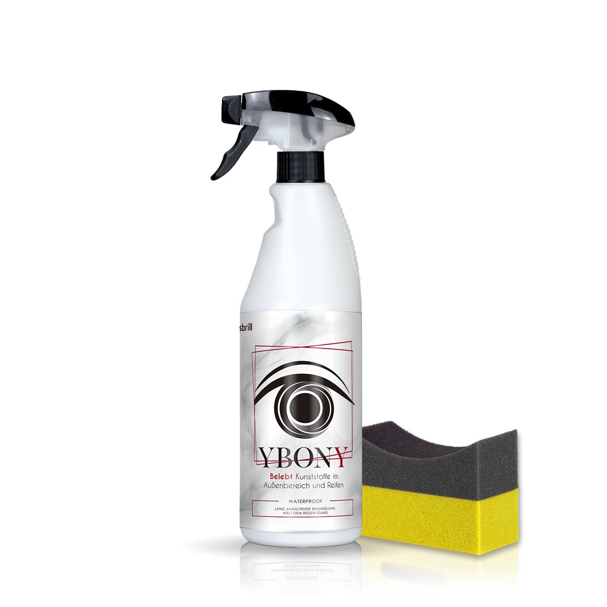 Sisbrill Ybony, Erneuert, repariert und restauriert beschädigte oder weißliche Kunststoffe - Frischt Reifen auf - Sorgt für Ultra-Glanz - Regenfest - 750 ml + 1 Applikator von Sisbrill