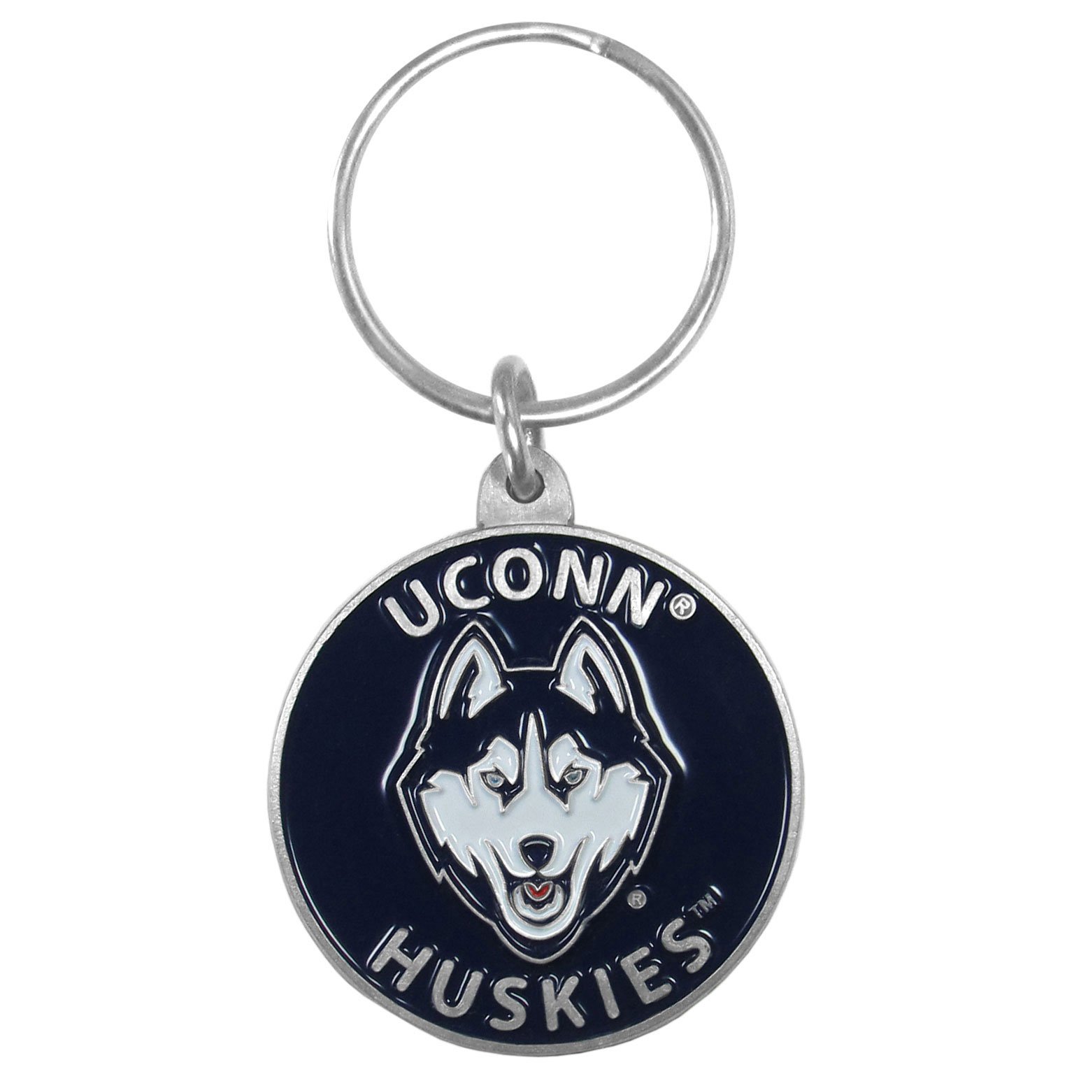 Siskiyou Sports NCAA Fan Shop UCONN Huskies geschnitzter Metall-Schlüsselanhänger, Einheitsgröße, Teamfarbe von Siskiyou