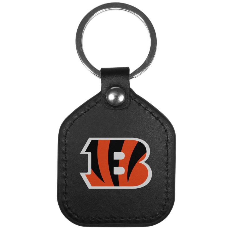 Siskiyou Sports NFL Cincinnati Bengals Unisex Leder Quadratische Schlüsselanhänger, Schwarz, Einheitsgröße von Siskiyou