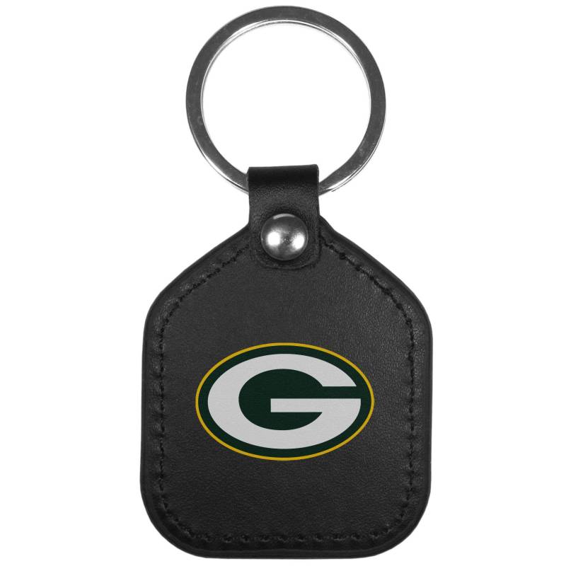 Siskiyou Sports NFL Green Bay Packers Unisex Schlüsselanhänger aus Leder, quadratisch, Schwarz, Einheitsgröße von Siskiyou