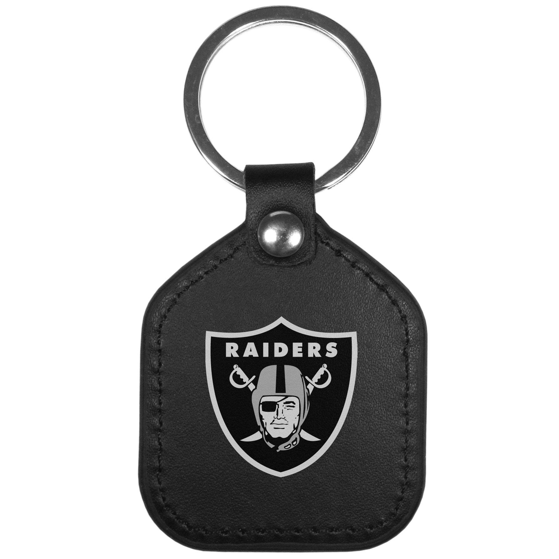 Siskiyou Sports NFL Las Vegas Raiders Unisex Leder Square Schlüsselanhänger, Schwarz, Einheitsgröße von Siskiyou Sports