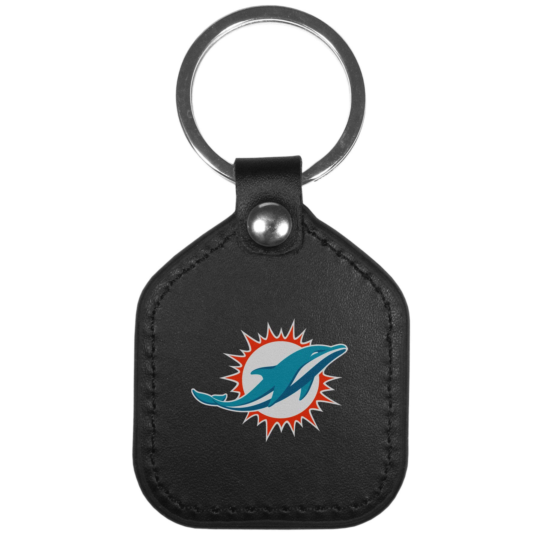Siskiyou Sports NFL Miami Dolphins Unisex Leder Square Schlüsselanhänger, Schwarz, Einheitsgröße von Siskiyou