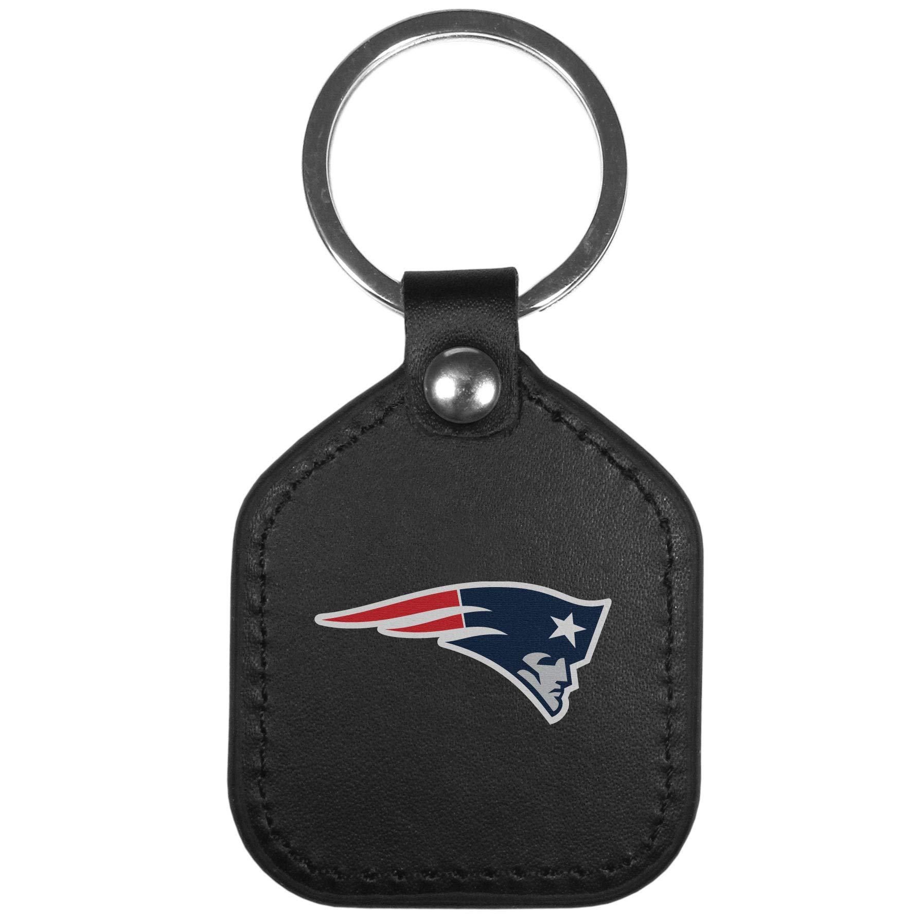 Siskiyou Sports NFL New England Patriots Unisex Leder Square Schlüsselanhänger, Schwarz, Einheitsgröße von Siskiyou Sports