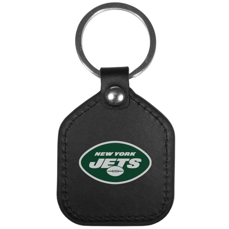 Siskiyou Sports NFL New York Jets Unisex Leder Quadratische Schlüsselanhänger, Schwarz, Einheitsgröße von Siskiyou