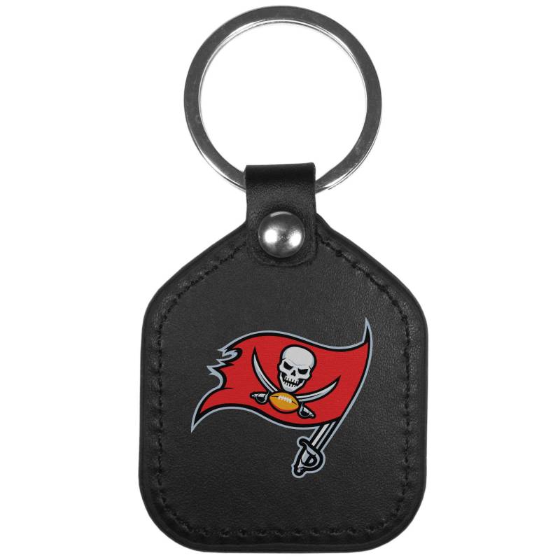 Siskiyou Sports NFL Tampa Bay Buccaneers Unisex Schlüsselanhänger aus Leder, quadratisch, Schwarz, Einheitsgröße von Siskiyou