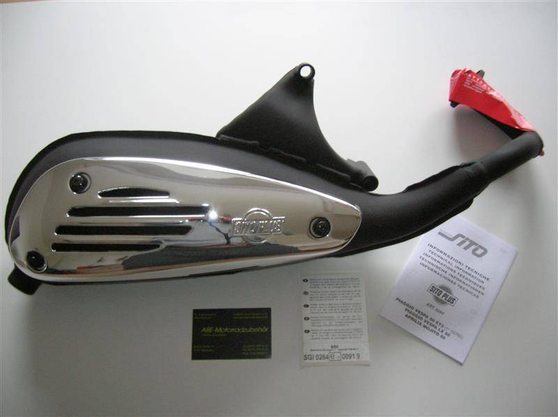 Roller Auspuff Sito Plus Piaggio Vespa S 50 2T Typ C38103 Bj. 2007-2014 +ABE von Sito