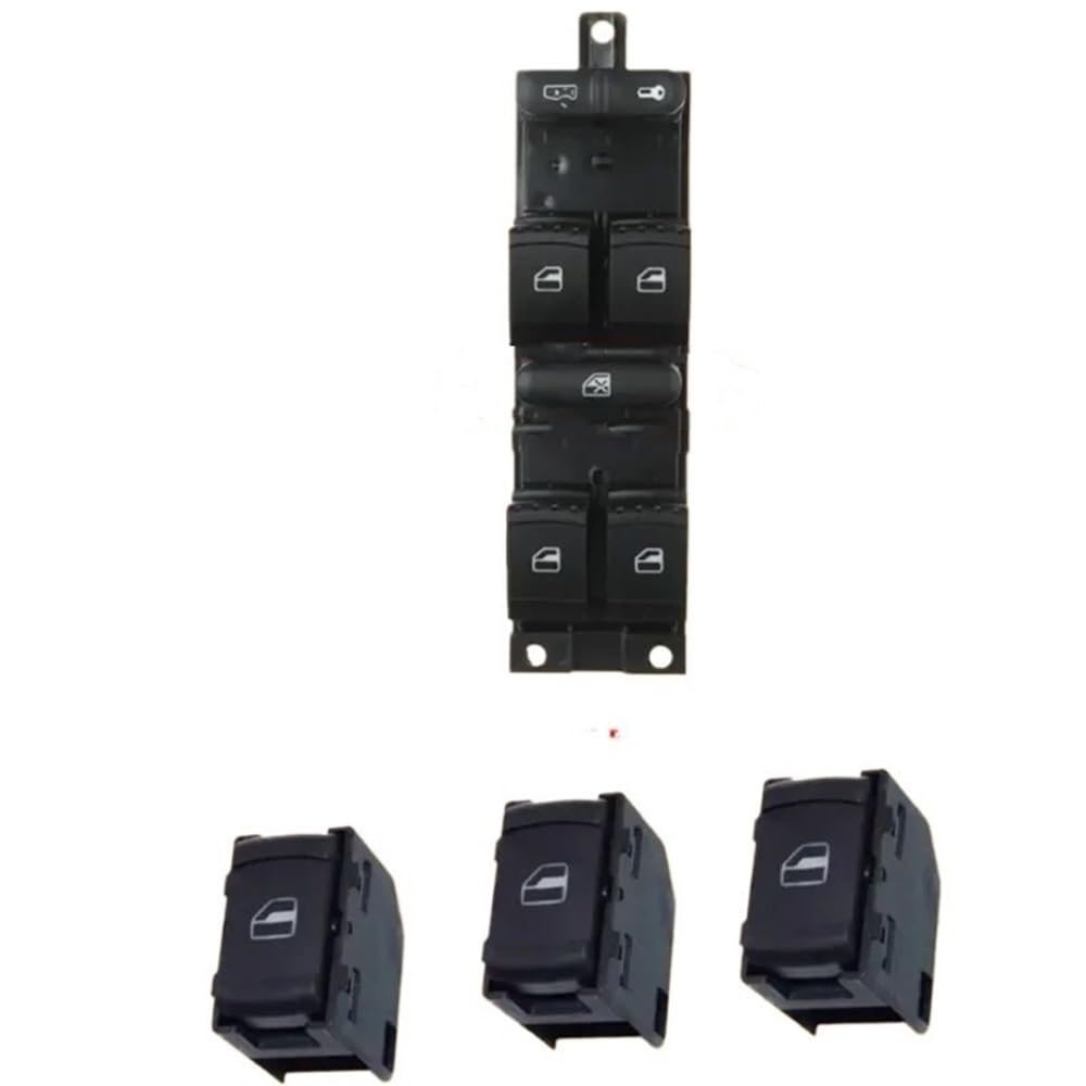 Fensterheber Schalter Kompatibel Mit Seat Für Leon Für Toledo 1999–2004 Schalter Für Fensterheber Rotes Licht 9-polig 1J4959857 3BD959857(Window Set) von Siuku