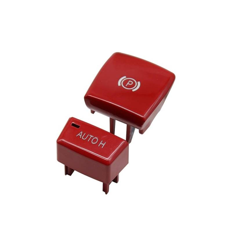 Parkbremse Schalter Kompatibel mit X5 für X6 E71 E72 E70 2007-2013 61319148508 Auto-Handbremse, elektronischer Parkschalter, Auto-H-Tastenkappenabdeckung(Red Set) von Siuku