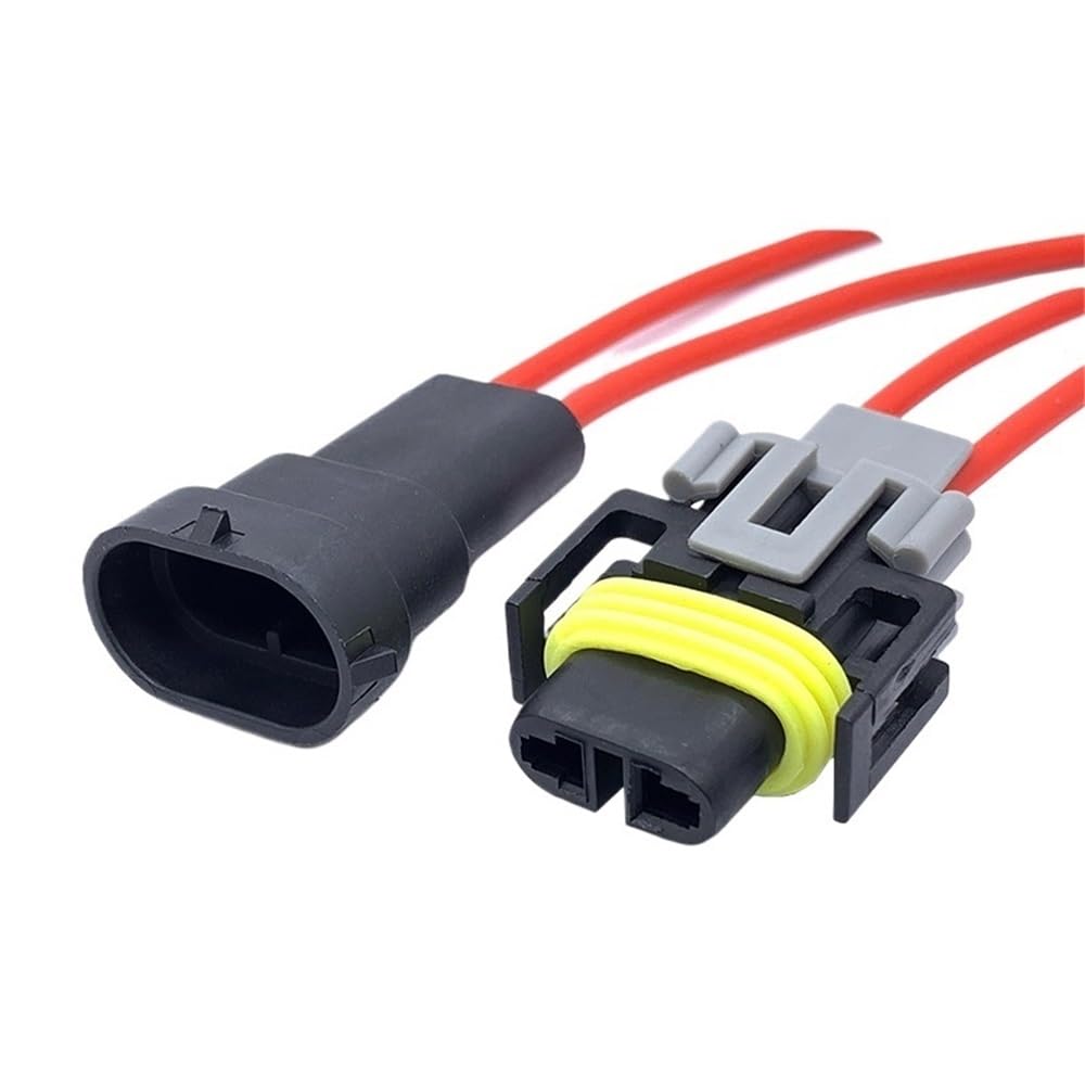 Siuku Auto Kabelstecker 2Pin 12124819 Auto Wasserdicht Versiegelt Elektrische Kabel Anschlüsse Kabelbaum Nebel Lampe Licht Buchse H11 H8 H9 Xenon Stecker(2P Male and Female) von Siuku