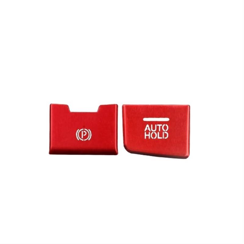 Siuku Parkbremse Schalter Kompatibel mit Mazda für CX-5 CX5 KF 2017 2018 2019 2020 2021 2022 2023 LHD Auto Handbremse Parkschalter Abdeckung(Red 2 pcs) von Siuku