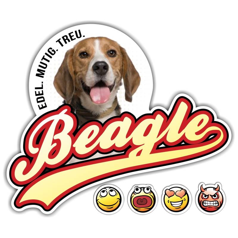 siviwonder Auto Aufkleber Beagle - Old School Hundeaufkleber 10cm von siviwonder